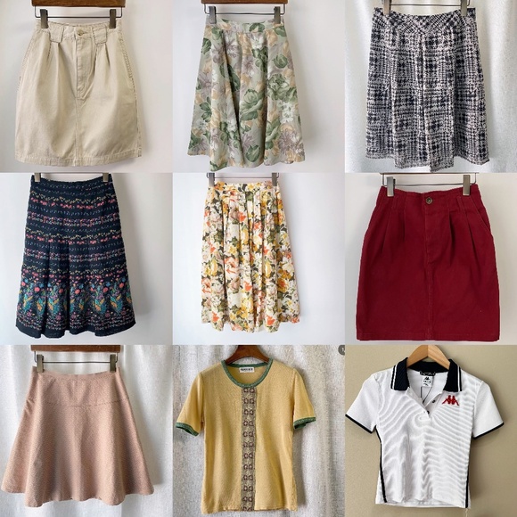 Vintage Summer Clothing Tops & Skirts Lot Bundle of 9 Size XXS-XS Y2K Women - Picture 1 of 10
